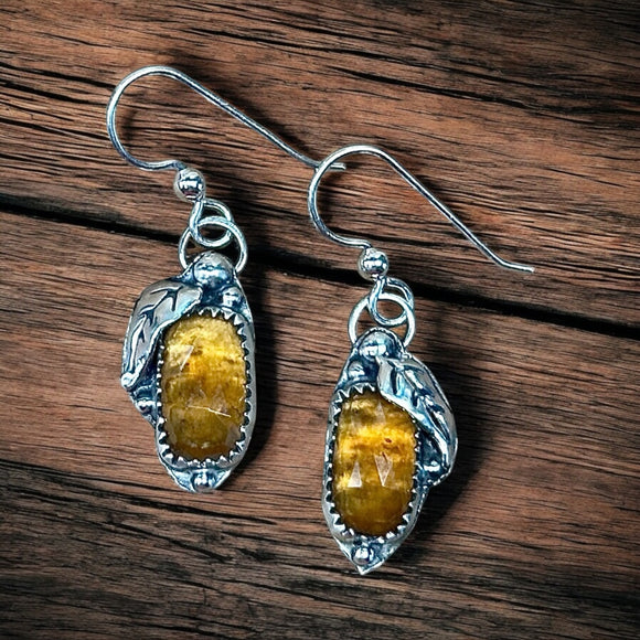 Hessonite Garnet Sterling Silver Earrings. $55