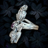 Pink Sapphire and Sterling silver Rose ring SIZED TO ORDER.    $90