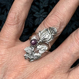Pink Sapphire and Sterling silver Rose ring SIZED TO ORDER.    $90