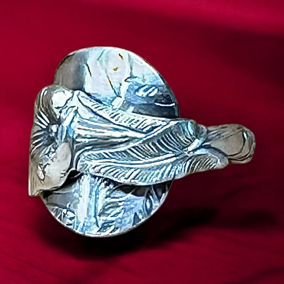 Sterling Silver Vintage Floral Spoon Ring SIZED TO ORDER.    $80