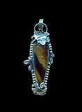 Amber and Maple Leaf Sterling silver pendant.     $75