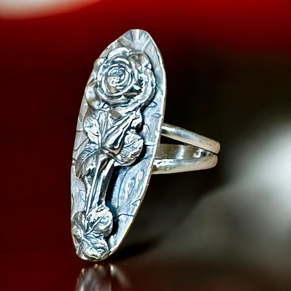 Rose Sterling Silver Ring SIZED TO ORDER.    $80