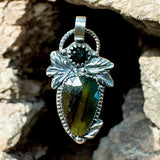 Multi color Sapphire and Tourmaline Sterling Silver Pendant    $70