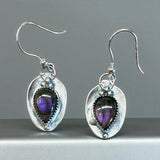 Purple Labradorite Sterling Silver Earrings.   $50
