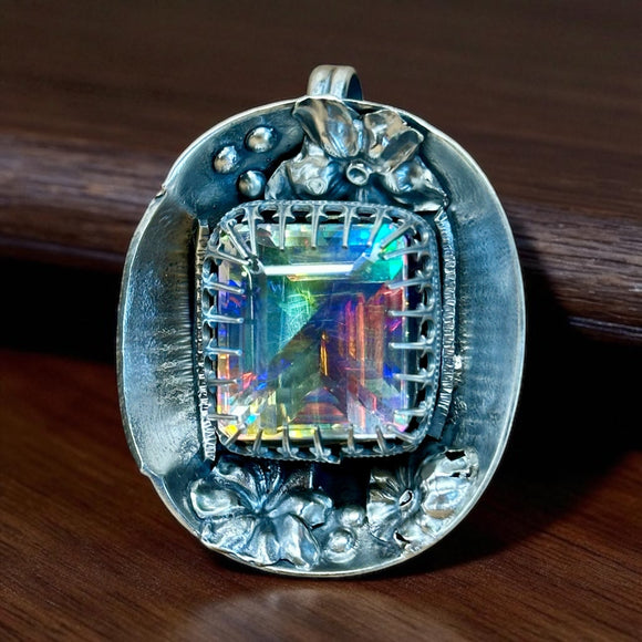 Mystic Topaz 48.90 Carats Sterling silver pendant.    $90