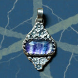 Fluorite and Flowers Sterling Silver Pendant.    $75