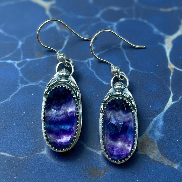 Fluorite Sterling Silver Earrings.    $50