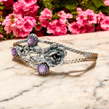 Pink Sapphire Sterling Silver Rose Cuff Bracelet.    $95