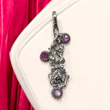 Pink Sapphire Sterling Silver Rose Pendant.    $90