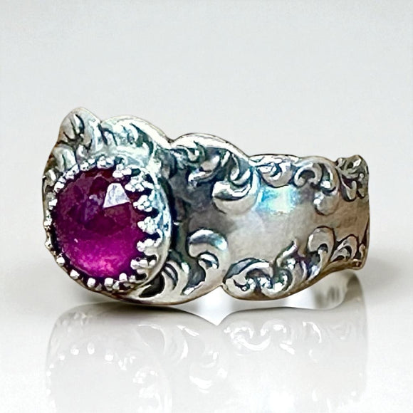 Pink Sapphire Sterling Silver Ring SIZED TO ORDER       $60