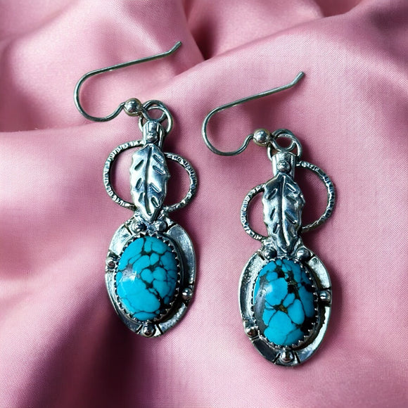 Turquoise sterling silver Earrings.    $55