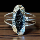 Palm Root Petrified Wood Sterling Silver Cuff Bracelet.    $90