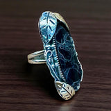 Palm Root Petrified Wood Sterling Silver Ring SIZED TO ORDER.   $75