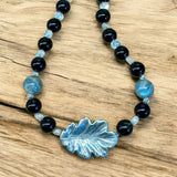 Sterling Silver Leaf Obsidian and Labradorite Necklace set.        $75