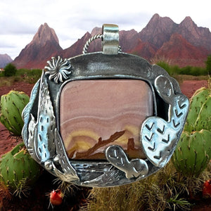 Red Falcon Southwest Cactus Pendant   $85
