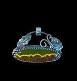 Kabamby Ocean Jasper Leaf Sterling Silver pendant      $80