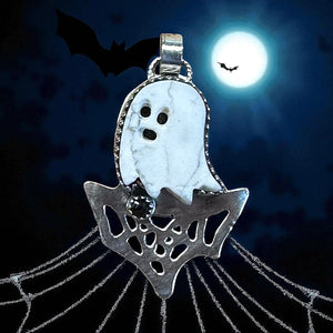 RESERVED Custom Ghost and SPIDER web pendant
