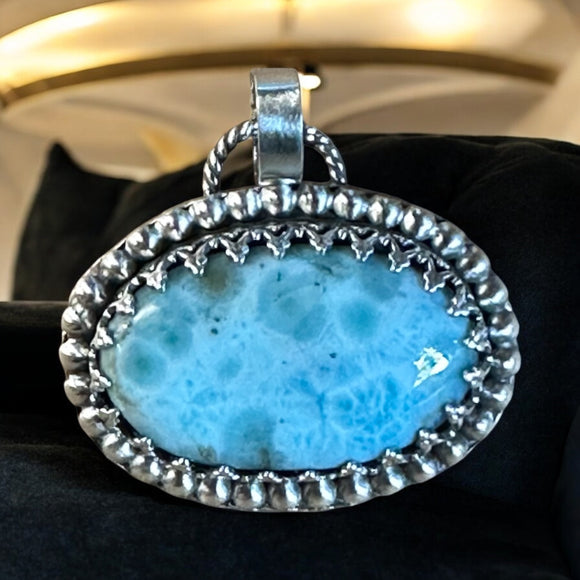 Larimar sterling silver pendant $65