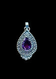 African Amethyst sterling silver pendant   $75
