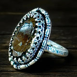 Smoky Quartz sterling silver ring size 8.     $55