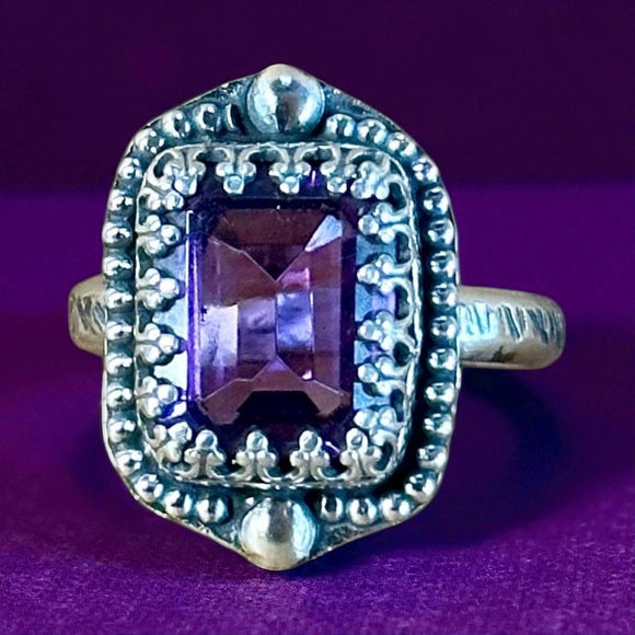 Amethyst Sterling Silver Ring size 7.     $55