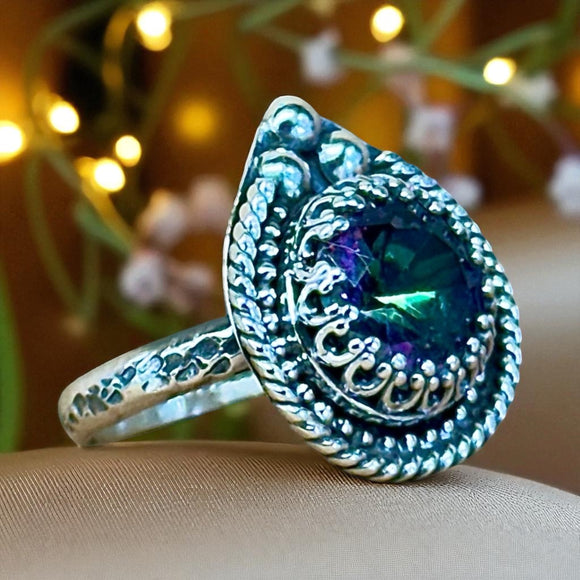 Mystic Topaz sterling Silver Ring   $65