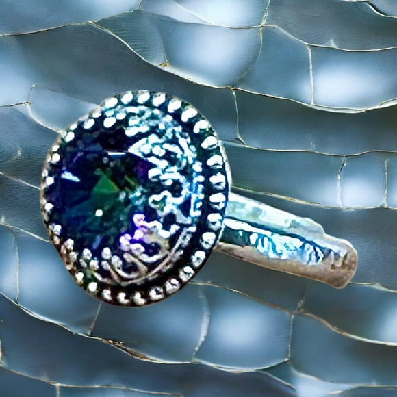 Mystic Topaz Sterling Silver Ring Sized to order   $65