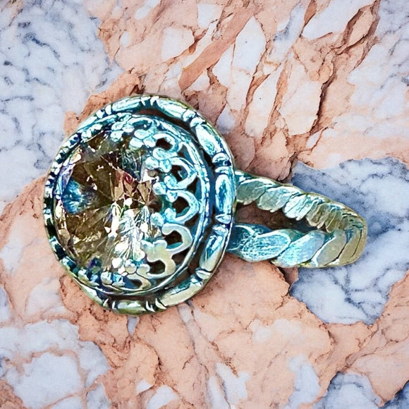 Champagne Zircon Sterling Silver Ring SIZED TO ORDER.    $75