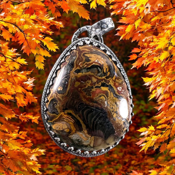 Oregon Kaleidoscope Jasper Sterling Silver Pendant.   $80
