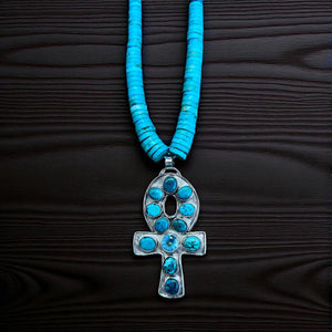 Reserved for Dr. G   turquoise Ankh