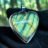 Labradorite Sterling Heart Pendant.   $70