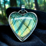 Labradorite Sterling Heart Pendant.   $70