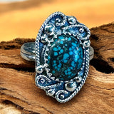 Turquoise sterling silver ring SIZED TO ORDER.    $60