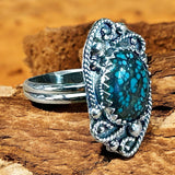 Turquoise sterling silver ring SIZED TO ORDER.    $60