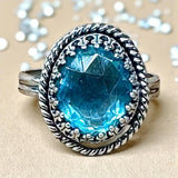 Sky Blue Zircon Sterling sized Ring SIZED TO ORDER.   $70