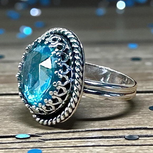 Sky Blue Zircon Sterling sized Ring SIZED TO ORDER.   $70