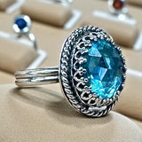 Sky Blue Zircon Sterling sized Ring SIZED TO ORDER.   $70