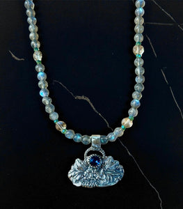 Pariba Kyanite Sterling Silver Pendant and Labradorite Necklace set.    $65