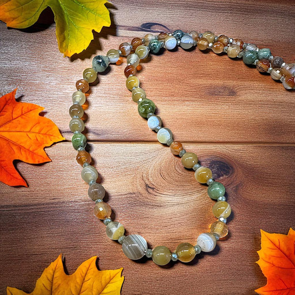 Mixed Gemstone Beaded Necklace.  $30