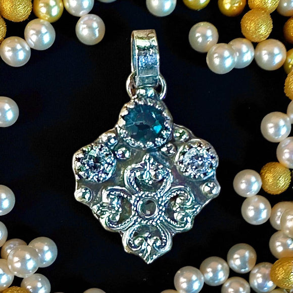 Paraiba  Blue  Kyanite Sterling Silver Pendant   $70