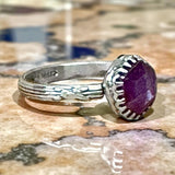Pink Sapphire sterling silver ring. Size 8    $55