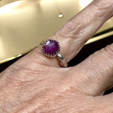 Pink Sapphire sterling silver ring. Size 8    $55