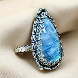 Rainbow Moonstone Sterling Silver Ring SIZED TO ORDER    $60