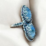 Rainbow Moonstone Sterling Silver Ring SIZED TO ORDER.    $70