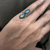 Rainbow Moonstone Sterling Silver Ring SIZED TO ORDER.    $70
