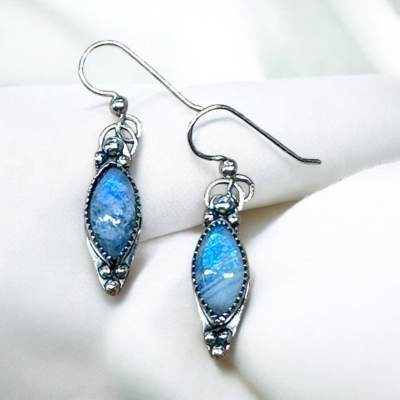 Rainbow Moonstone Sterling Silver Earrings.   $50