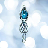 Blue Zircon Sterling silver pendant     $75