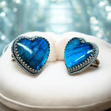 Labradorite Heart Sterling Silver Statement Ring SIZED TO ORDER.   $75