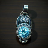 Blue Topaz sterling silver small pendant.   $70