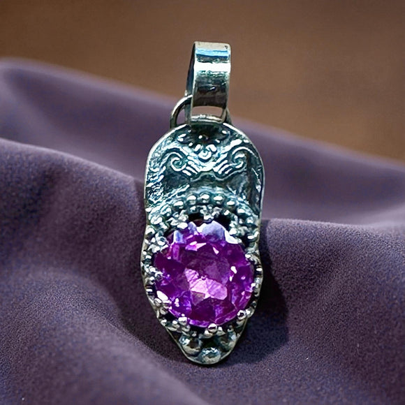 Pink Zircon small sterling silver pendant.  $70